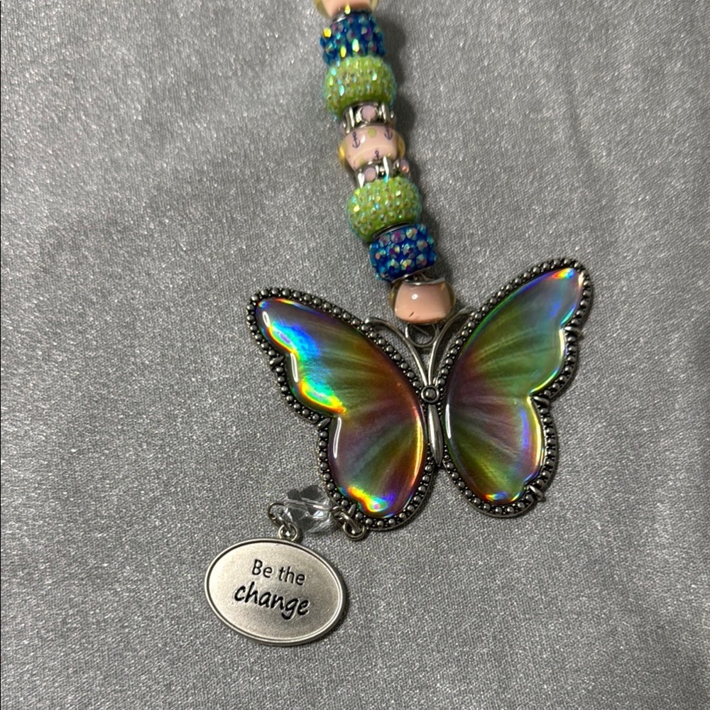 🦋✨ Holographic Butterfly Rearview Mirror Hanger – Boho Car Charm - Picture 3 of 9